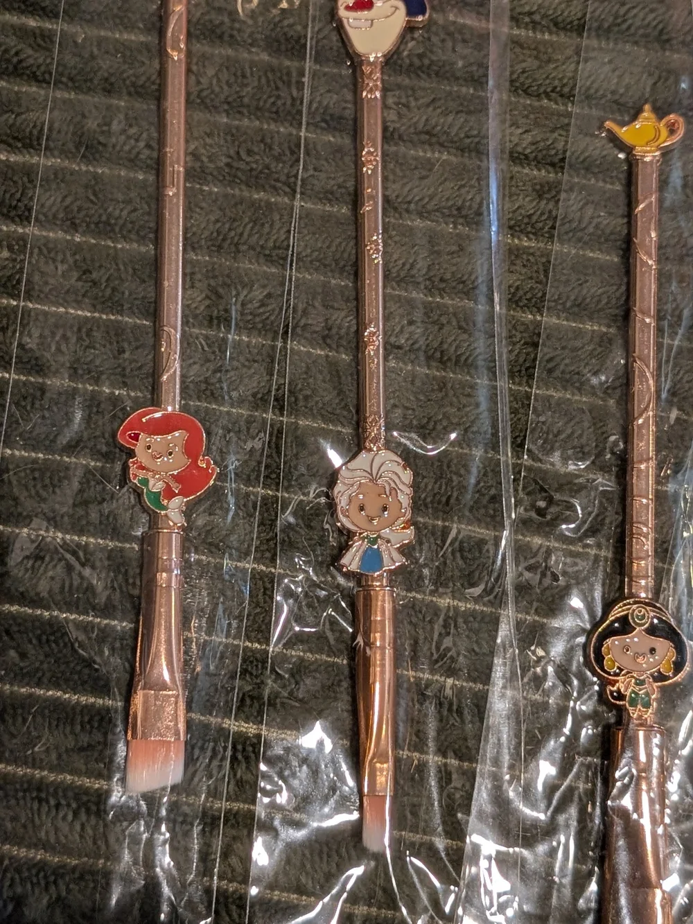 Rose Gold Princess Makeup Brush Set - Pink Bristles